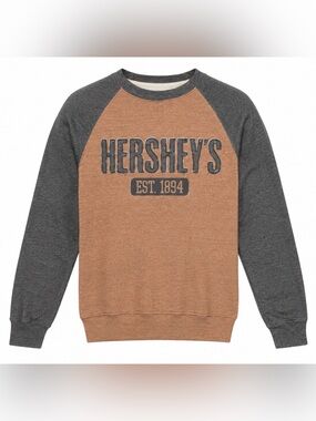 Hershey’s Chocolate Men's Two-Tone Brown and Charcoal Raglan Sweatshirt